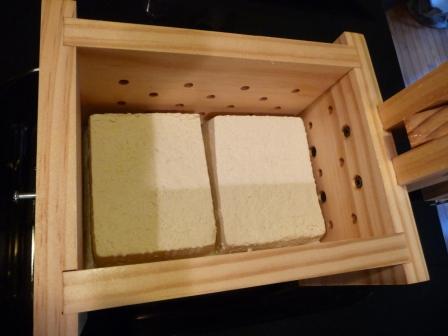 Pressing store bought tofu with Earth First Tofu Press