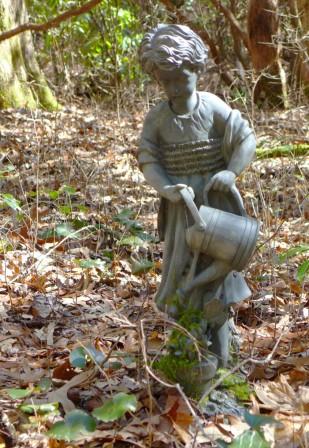 Stature of a Little Girl with Watering Can
